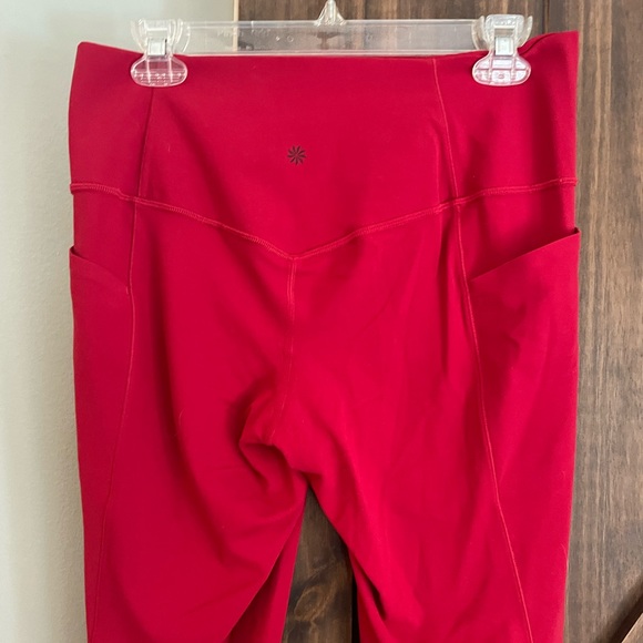 Athleta Red Salutation Leggings Full length - Picture 2 of 5